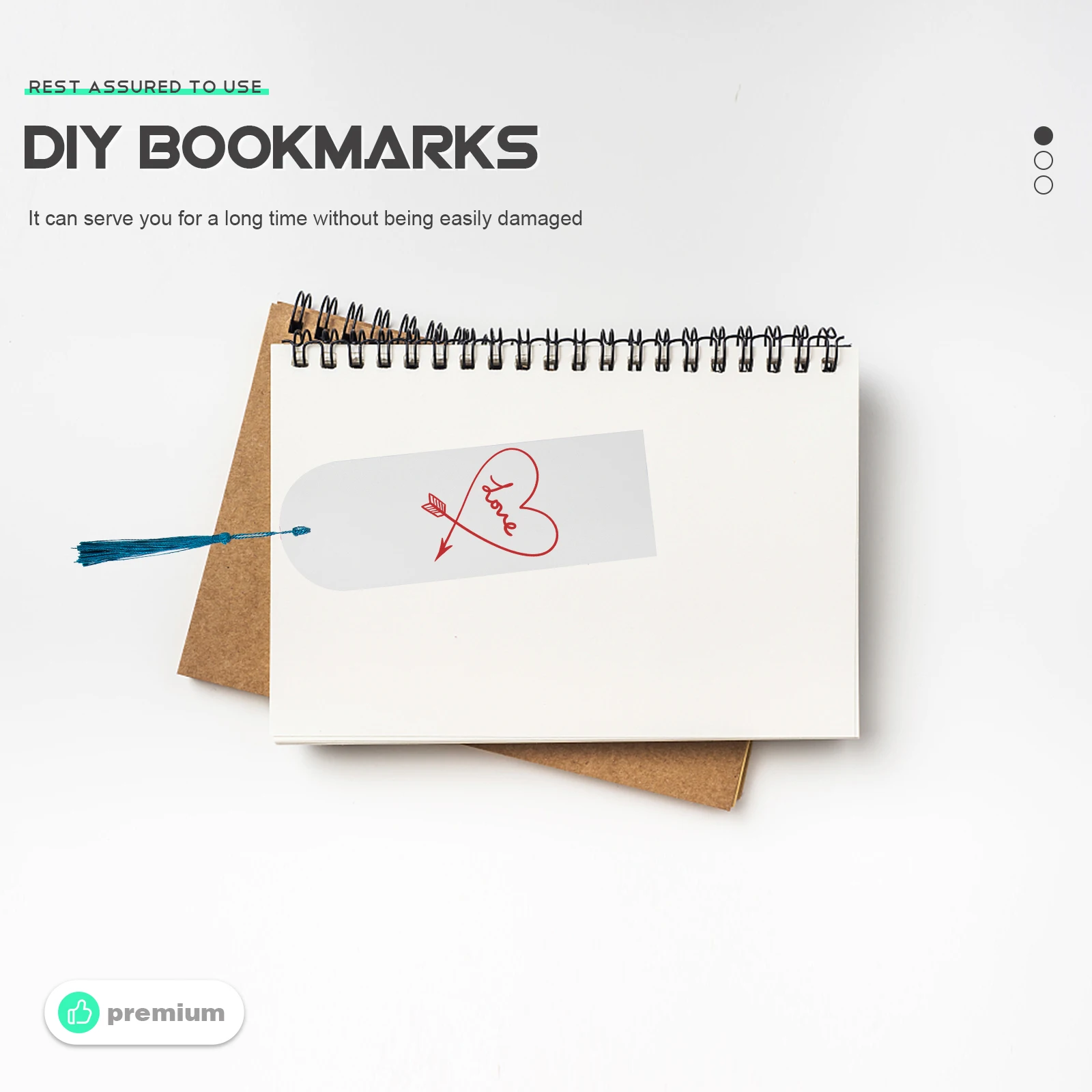 Kreatives 1-teiliges Acryl-Lesezeichen-Set mit Quasten-Dekor, DIY-Handwerk, Lesezeichen-Set, Geschenk-Dekoration, lebendiges, buntes, leichtes Buch