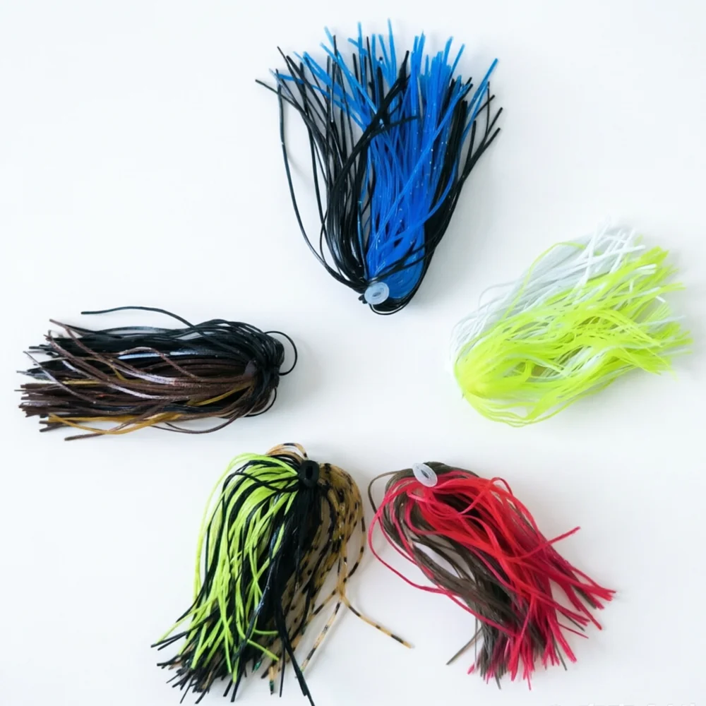 8 Bundles 50 Strands Silicone Jig Skirts Fishing Accessories for Buzzbait Spinnerbait Jighead S1-5
