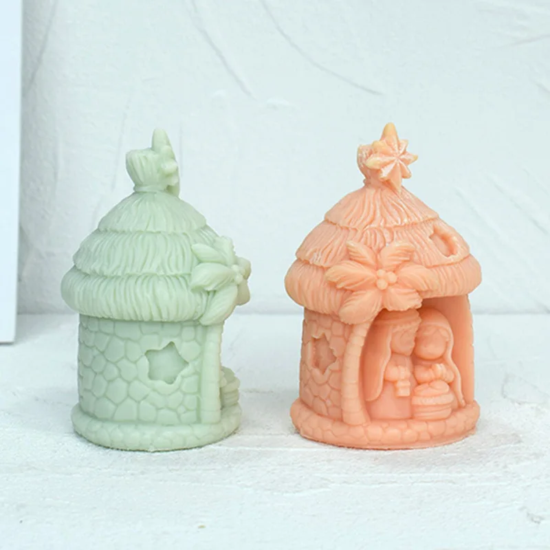 Small House Couple Family Candle Silicone Mold For Festive And Romantic Decoration Gypsum form Homemade Handicraft Gift Making