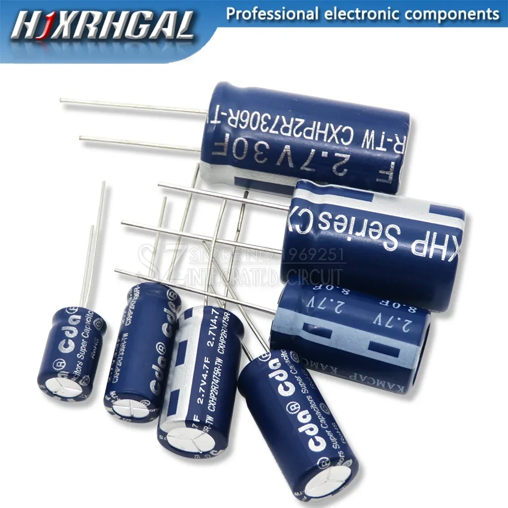 2PCS super capacitor farad capacitor 2.7V  2F 3.3F 4F 4.7F 5F 6F 7F 8F 10F 15F 20F 25F 30F 60F