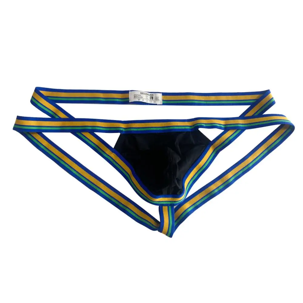 SEOBEAN Sexy Men\'s Underwear Thongs Men Jockstrap Underpants Hollow Out Thong G string Briefs