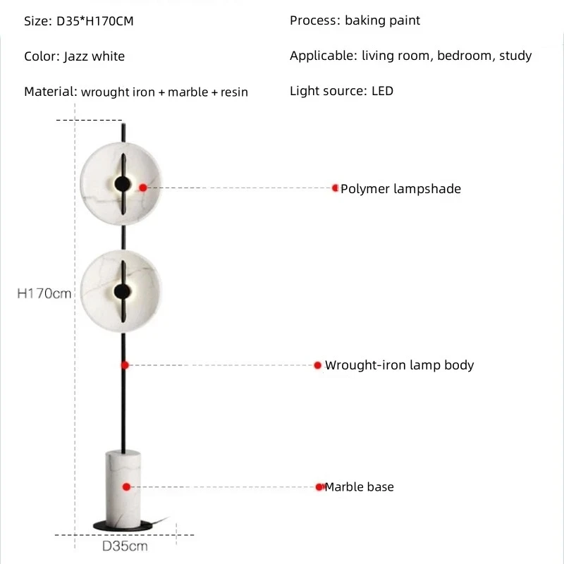 Lámpara de pie minimalista de mármol, diseño moderno, creatividad Simple a la moda, decoración para sala de estar