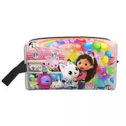 Kawaii Gabbys Dollhouse Travel Toiletry Bag Women Cartoon Anime Tv Cosmetic Makeup Bag Beauty Storage Dopp Kit