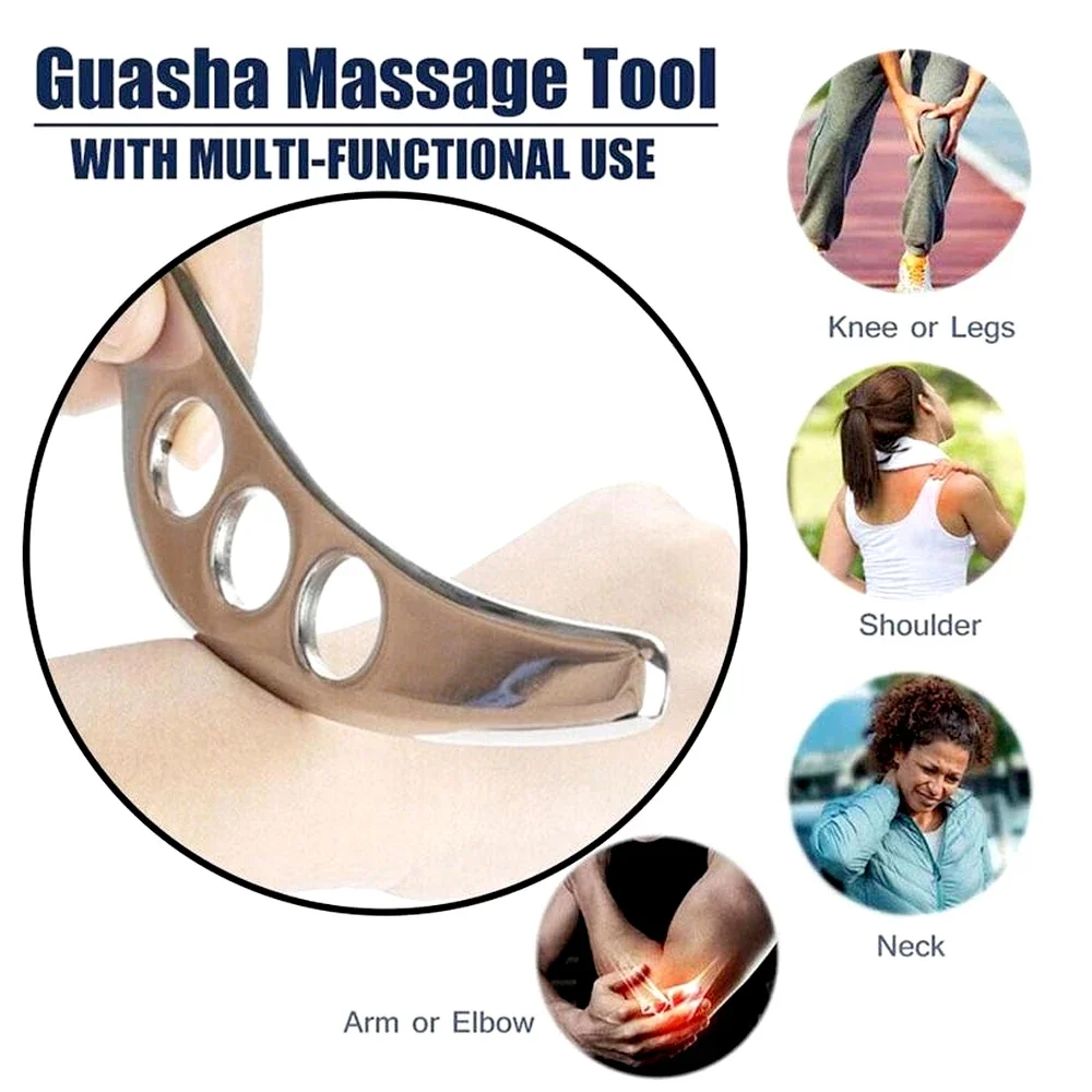 Stainless Steel Gua Sha Face Scraper Neck Face Lifting Deep Tissue Guasha Facial Scraping Massage Tool Skin Care Acupoint Relax