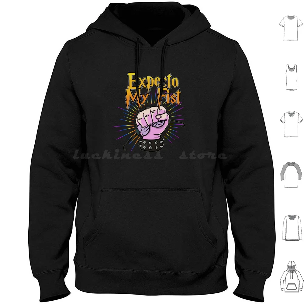 Expecto My Fist sudaderas con capucha de manga larga Hagrid Malfoy Dumbledore Gringotts Voldemort Expecto Nerds libros Jk Rowling Magic