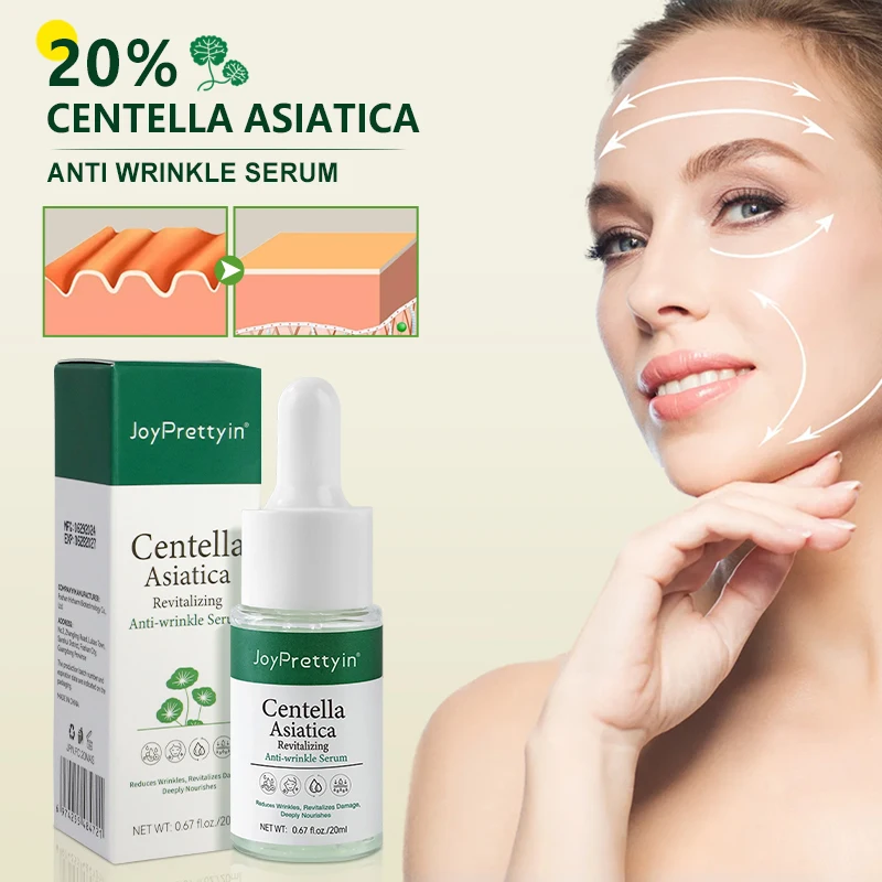 Suero antiarrugas 20% Centella Asiatica, suero Facial calmante antienvejecimiento para Control de poros, suero Facial de elevación de ácido