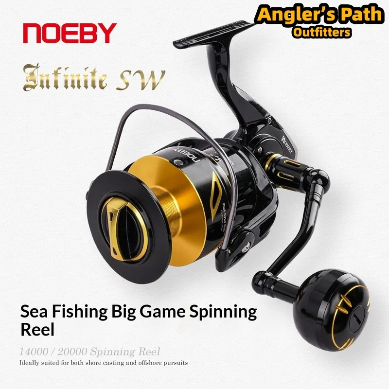 NOEBY Spinning Fishing Reel Full Metal Big Drag 14000 20000 10 1 Ball Bearings Max Drag 30kg Saltwater Offshore Jigging Popping
