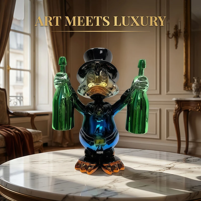 Figuras de Anime de Disney, estatua del Pato Donald, artesanía de resina, modelo de dibujos animados Retro de Mickey Mouse Donacdcanck, escultura de Animal, regalo