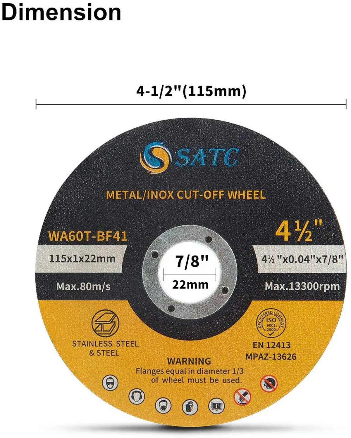 25pcs-set 20sets-carton Reinforced Cut-Off Wheels 4.5