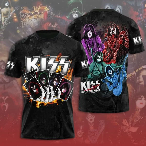 Rock Band Kiss T Shirt 3d Printng T-shirt Men Women Hip Hop Fashion kiss T-shirts Short Sleeve Tops Tees Mens Clothes