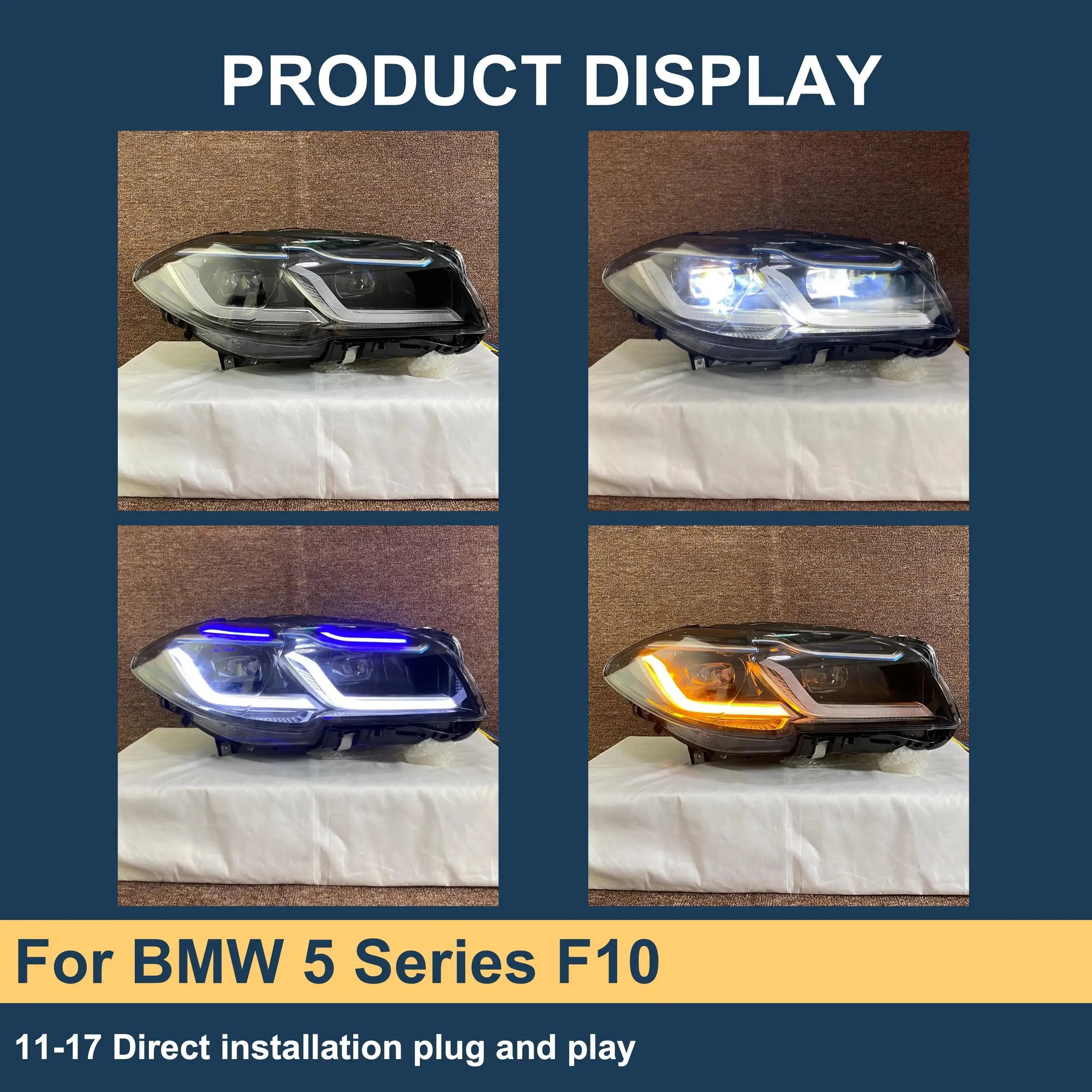 Custom Car Accessories F10 Headlight For BMW 5 Series F10 2011-2017 Car Headlight F10