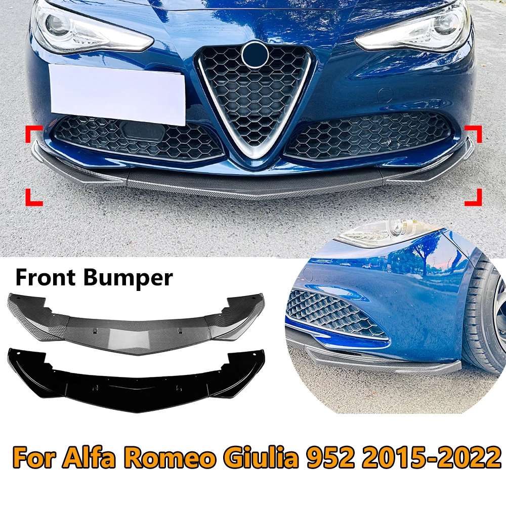 

Car Front Bumper Lip Body Kit Spoiler Splitter Bumper For Alfa Romeo Giulia 952 2015-2022 Car Exterior Modification Parts