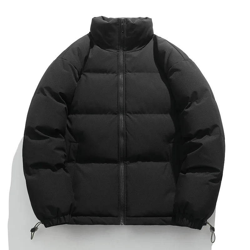Men’s Solid Color Stand Collar Long Sleeve Casual Trendy Simple Basic Quilted Jackets Winter New Fashion Male Parkas Clothes