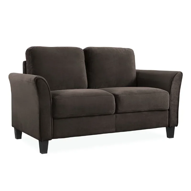 

Lifestyle Solutions Alexa Loveseat с изогнутыми подлокотниками, кофейная тканевая мебель, диван, мебель, наборы для гостиной, диван