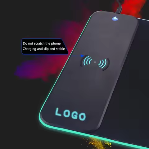 RGB Wireless Charging Mouse Gaming Mousepad Desktop PC Laptop Computer Plate Mouse Mat Desktop Pad Touch Desk Pad 800×300mm