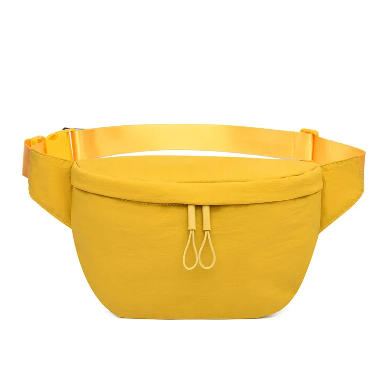 Fashion Fanny Pack Bum Bag Wide Jacquard Strap Ladies Handbags PU Leather Casual Solid Color Chest Bag Elegant Crossbody Bag