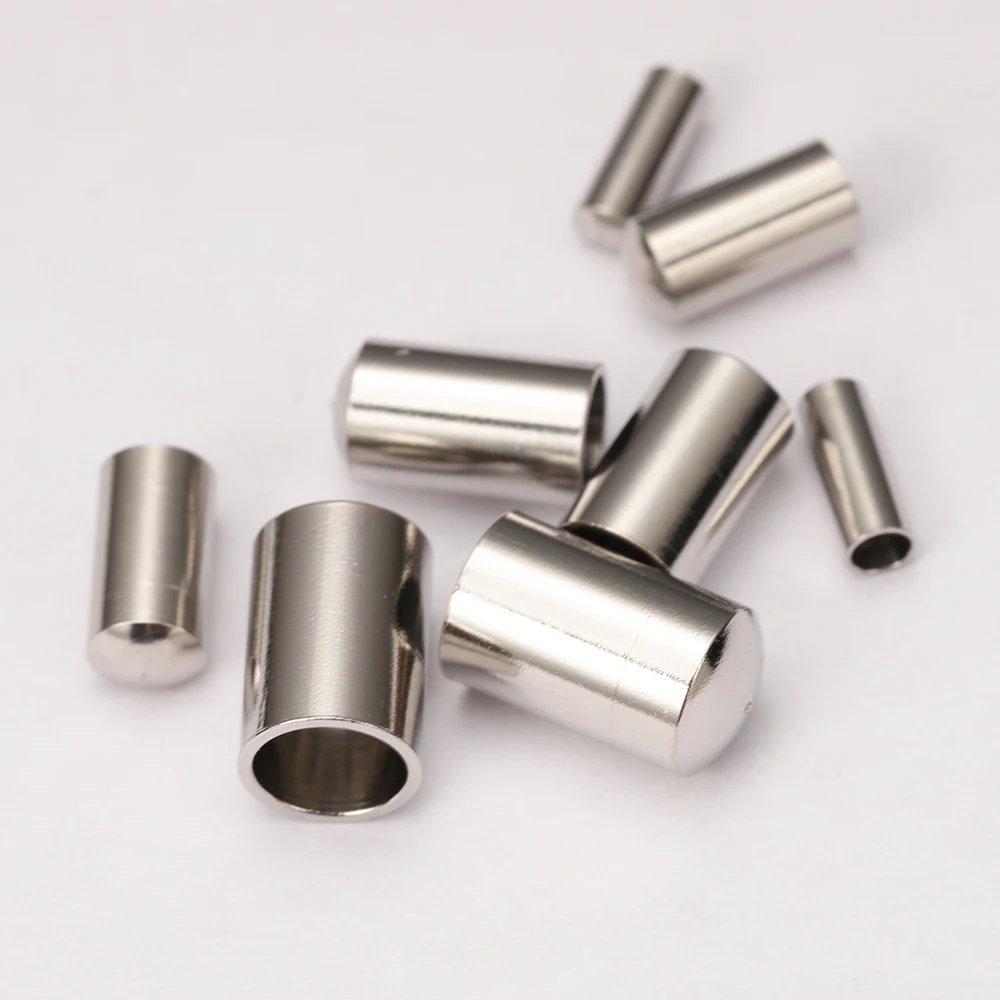 20pcs Gold Color Stainless Steel End Caps Crimp Clasps Cord tip for laces Leather Cord Jewelry Making DIY Findings Accessories