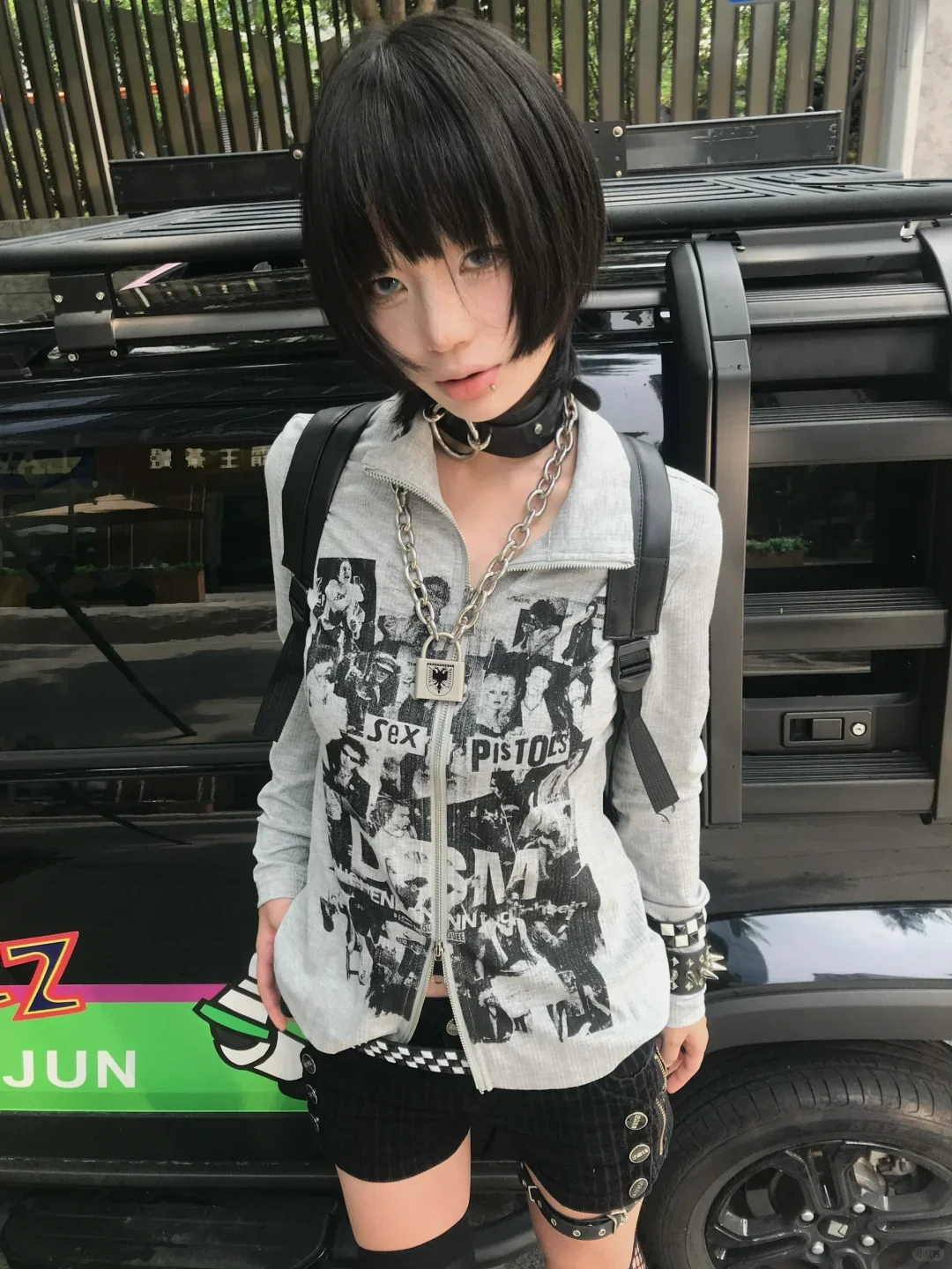 Retro Punk Long Sleeve Lapel T-shirt Slim Fit Vintage Subculture Zipper Cardigan Jacket E-girl Grunge Y2K Top HIP HOP Streetwear