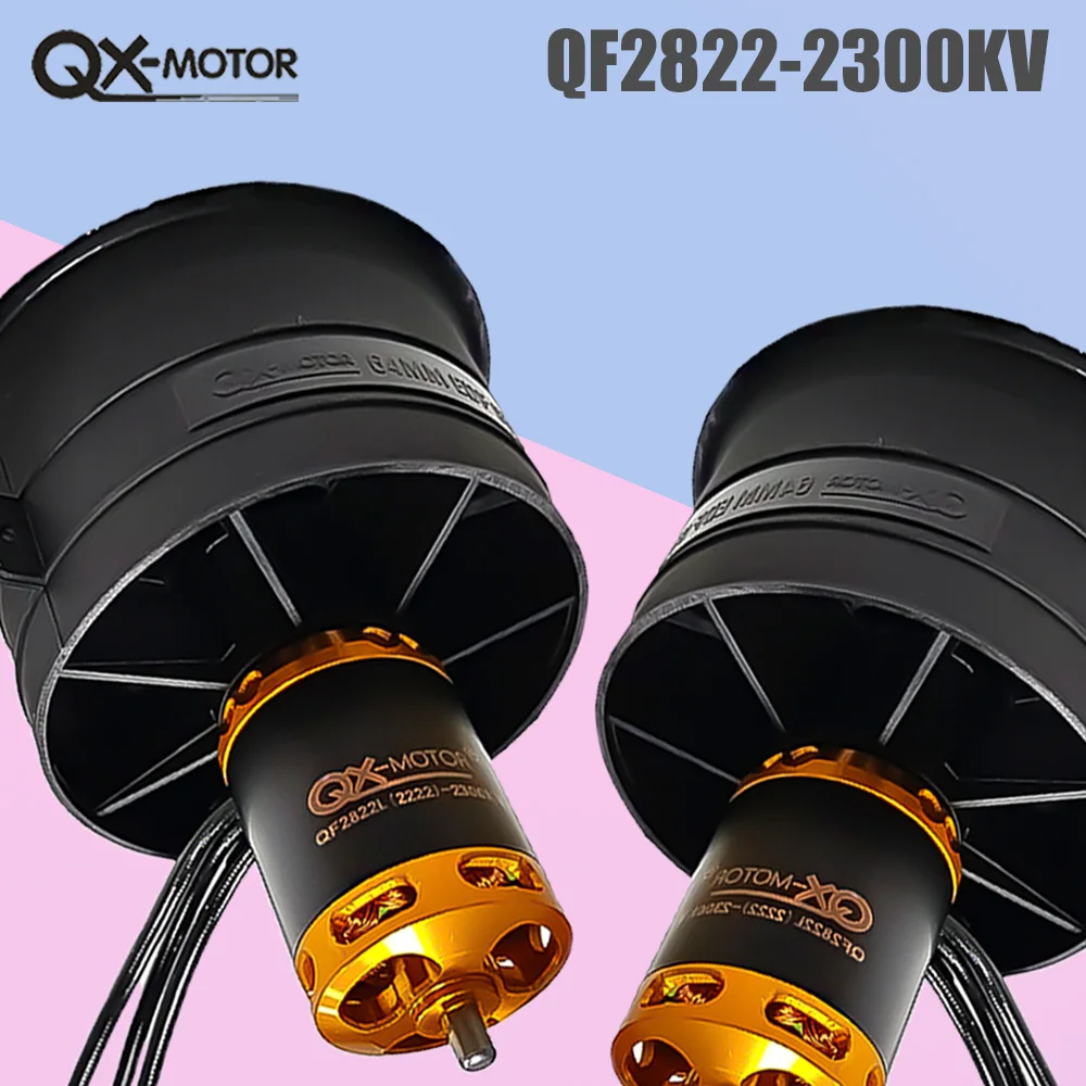 QX-Motor 12 Blades Brushless Motor 64mm EDF QF2822 2100KV 2300KV 3300KV 4300KV CW CCW For RC Airplane Drone Model Toy Parts