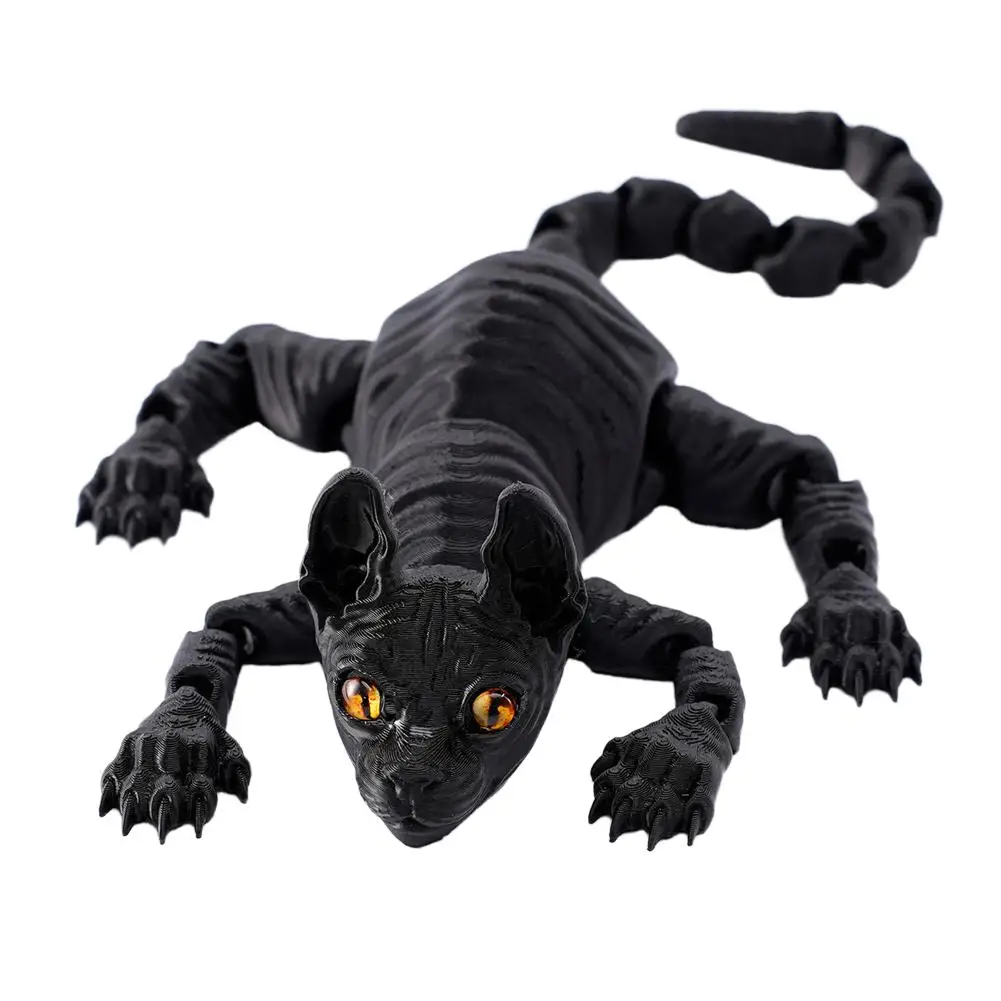 ثلاثية الأبعاد مطبوعة واقعية القط الحيوانات لعبة سطح المكتب زينة لعبة تخفيف التوتر ألعاب أطفال للديكور المنزل #6