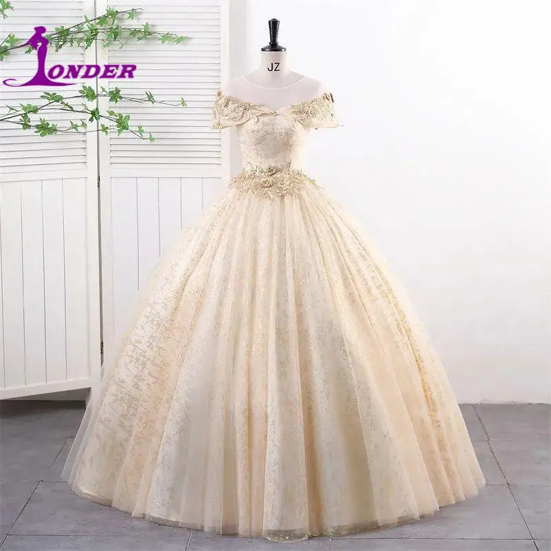 Squisita illusione o-collo abiti Quinceanera Off The Shoulder Office Prom Party Ball Gown Classic Floral Lace Robes De Soirée