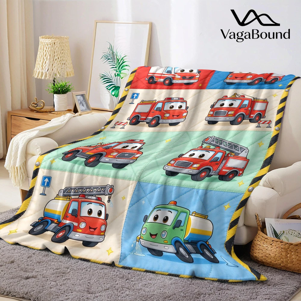 Ambulance Fire Tow Water Flannel Blanket Perfect for Sofa Office Bed Travel Sleep Read Relax Camping Four Season Use