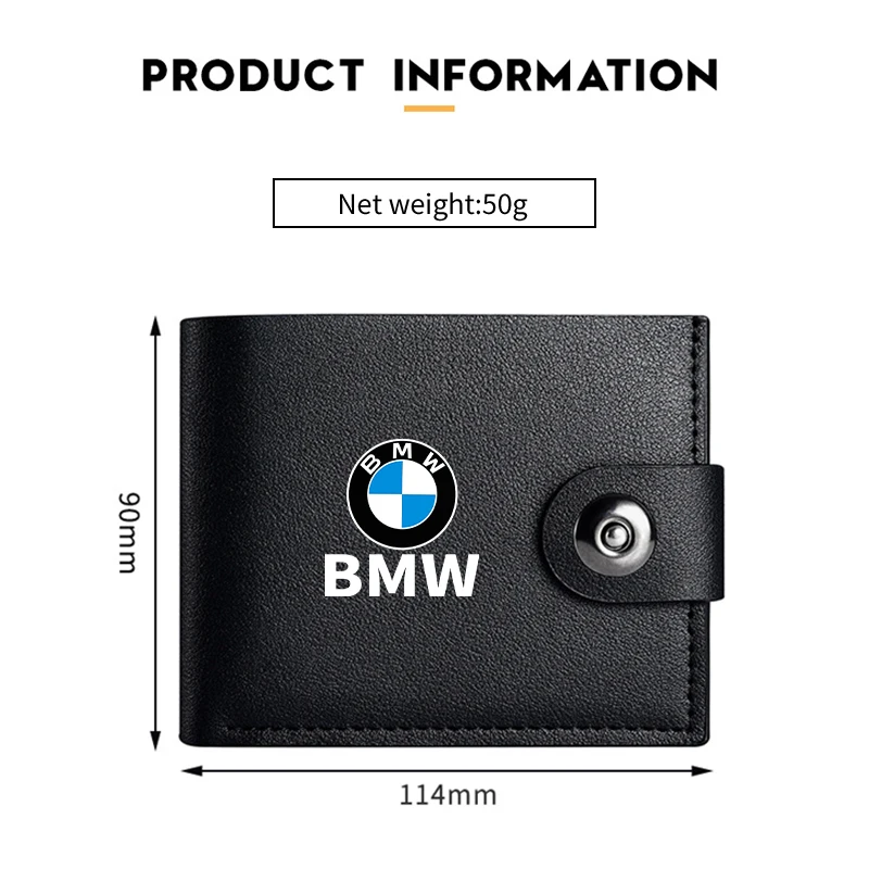 Car Leather Men\'s Wallet Coin ID Credit Card Holder For BMW E87 E90 E60 I01 F25 F26 F44 F45 E36 E34 E39 F01 E70 E53 F10 F30 F20