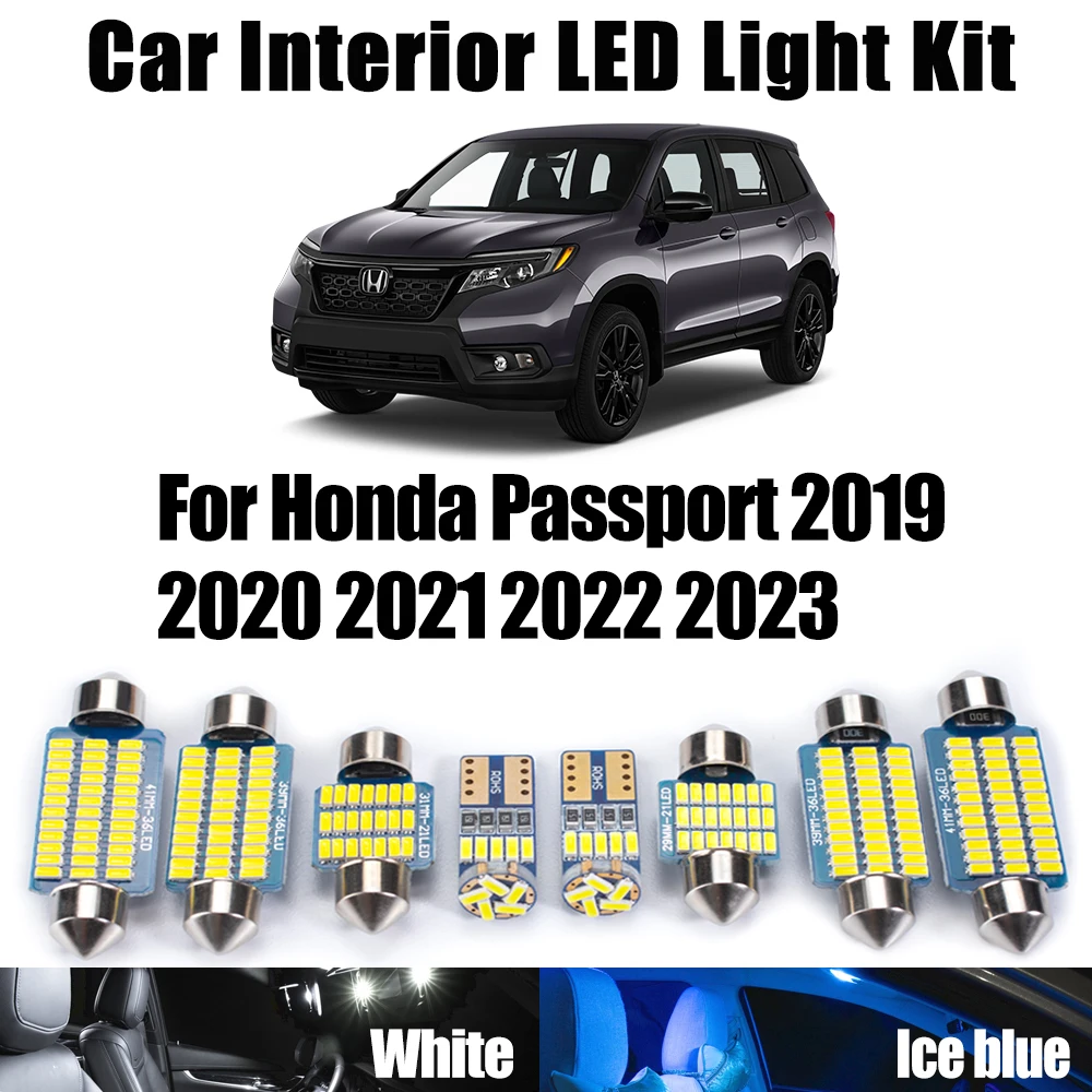 

17Pcs Canbus For Honda Passport 2019 2020 2021 2022 2023 Vanity Mirror Bulbs Car LED Interior Dome Door Trunk Reading Light Kit