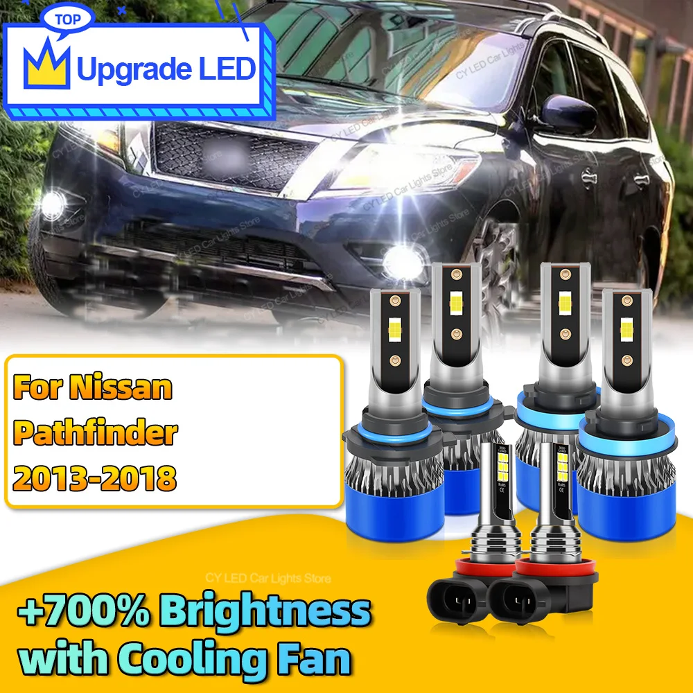 

6Pcs 30000LM LED Headlights Canbus Car Lamp HB3 H11 Auto Fog Lights Bulb For Nissan Pathfinder 2013 2014 2015 2016 2017 2018