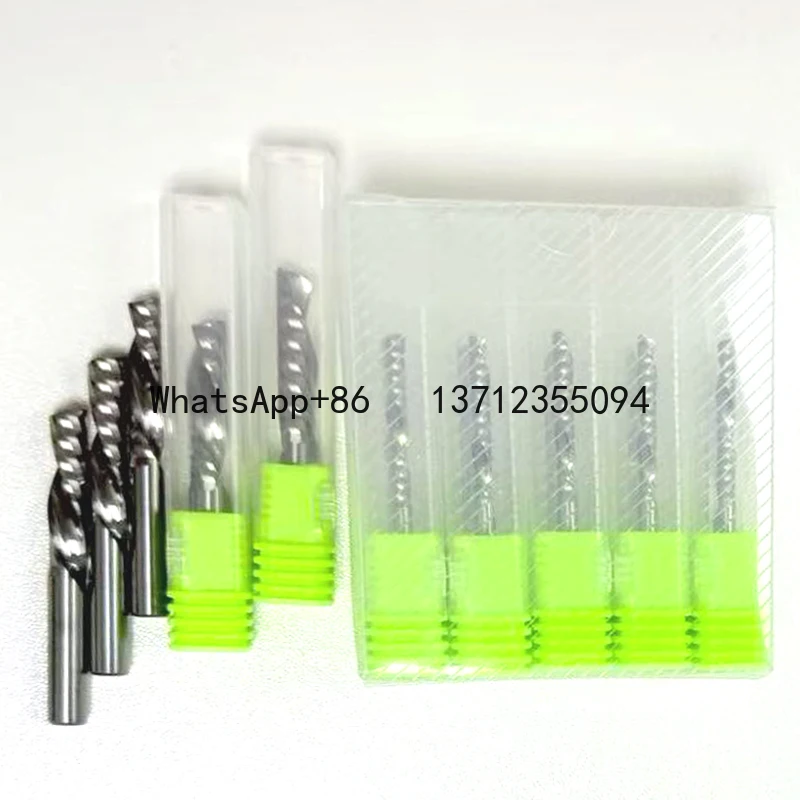 

10Pcs AAA Single Flute Left Down Cut Router 3.175/4/5/6mm Bit CNC End Mill Carbide Milling Cutter Woodworking Tools