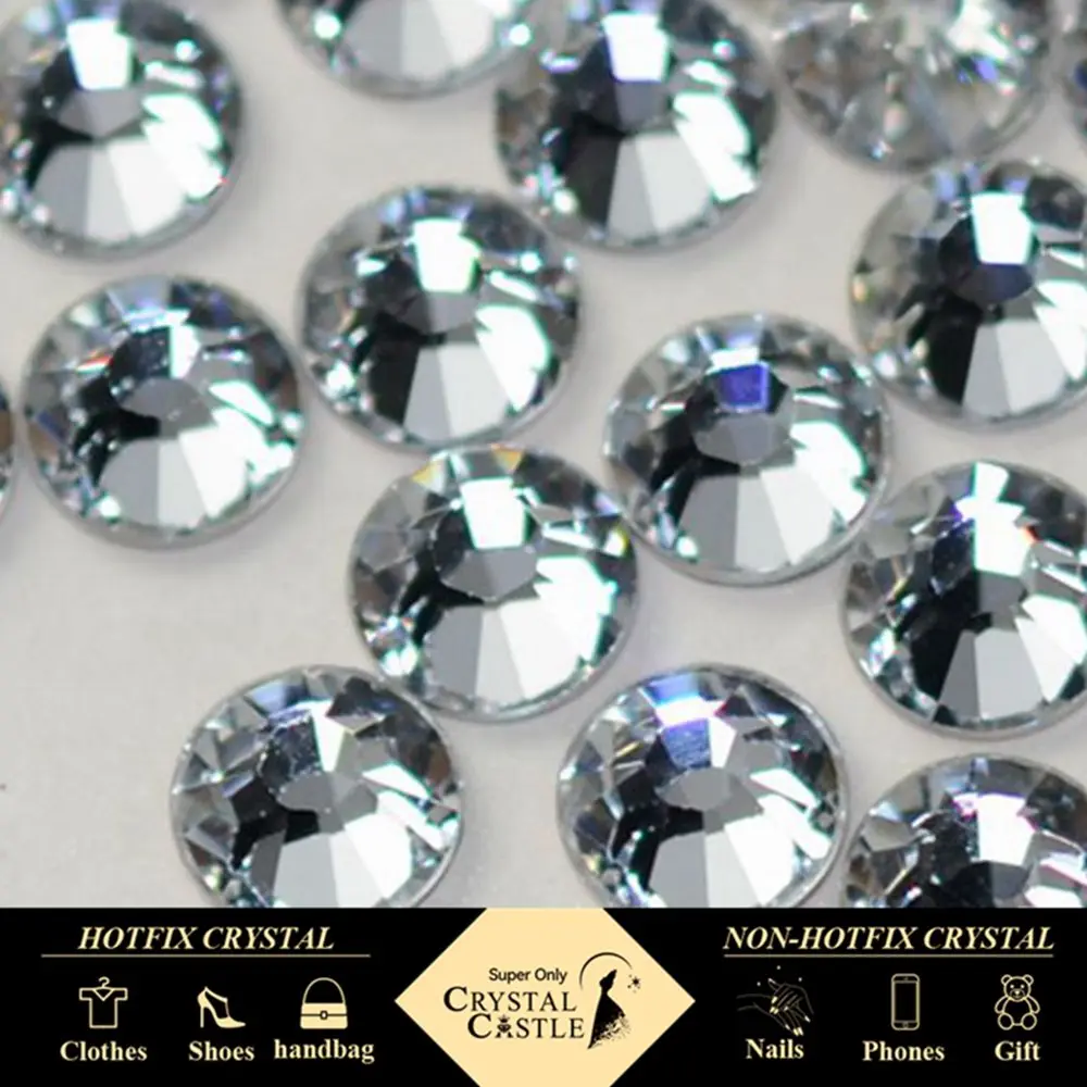 Piedras de cristal 3D para decoración de uñas, diamantes de imitación con parte posterior plana, diamantes de imitación transparentes, diamantes de