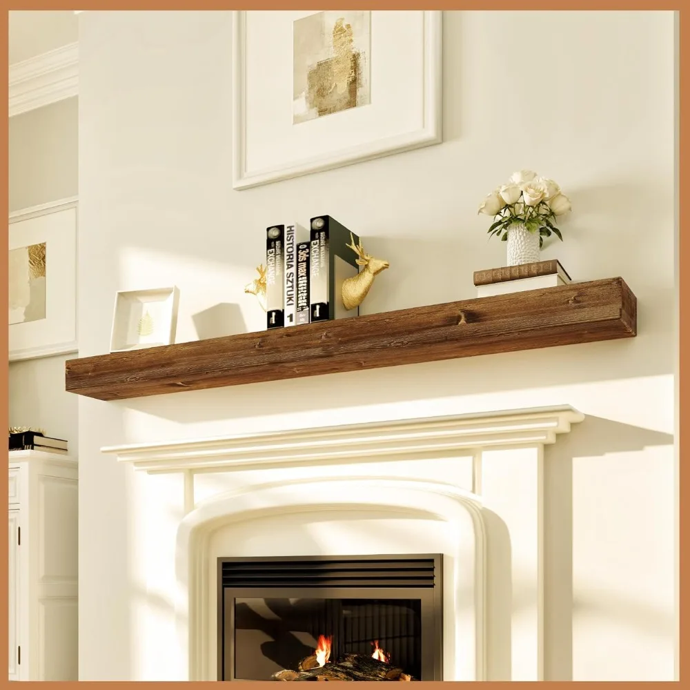 

Handcrafted Farmhouse Style Wall-Mounted Fireplace Mantel Shelf