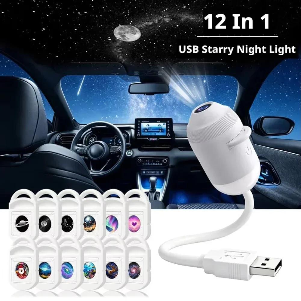 USB-Sternenhimmel-Projektor, einstellbare Winkel-Auto-Ambientebeleuchtung, dekorative Beleuchtung für Schlafzimmer, Wohnzimmer und Fahrzeuginnenräume. – Detail 1