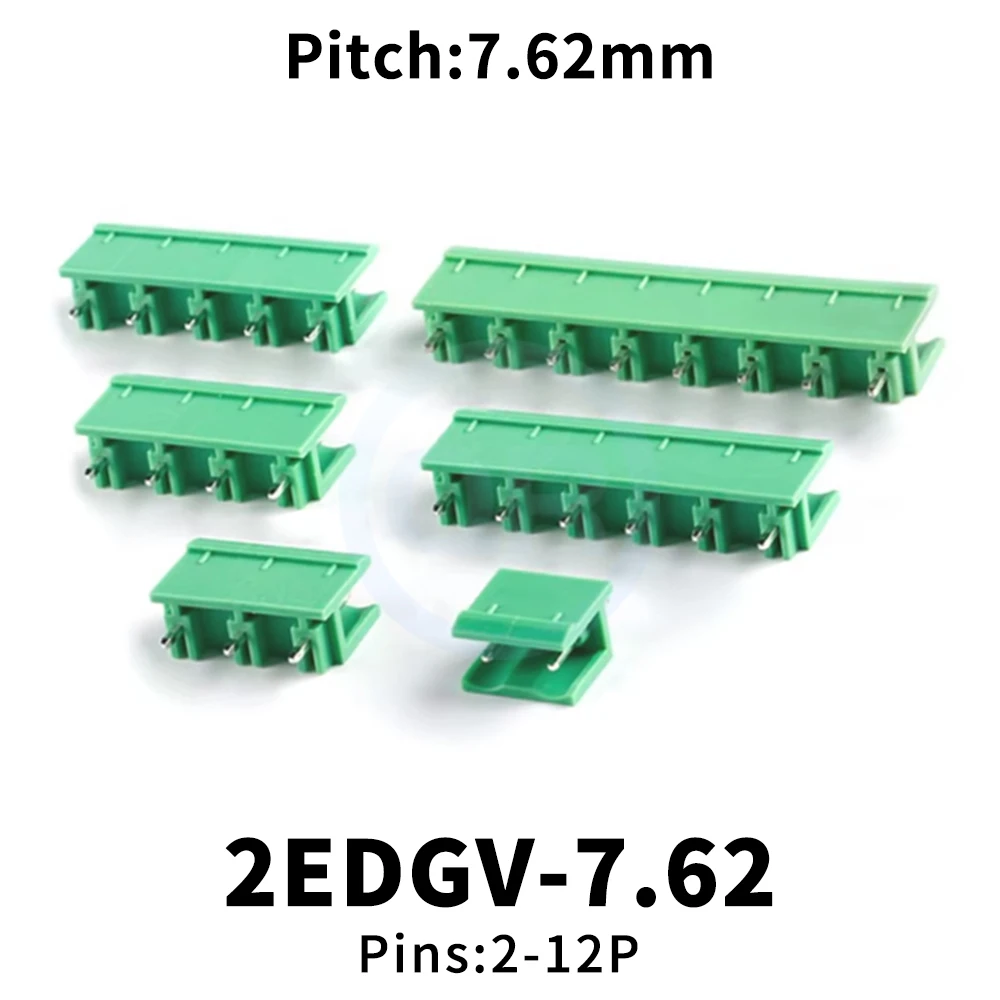 (10 pcs) KF 2EDGV-7.62mm -2P 3P 4P Connector Terminal Block Pluggable 7.62mm Pitch 15EDGV Straight Pin Socket 2~12P KF2EDGV 7.6