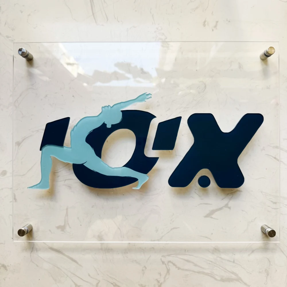 Modern Acrylic Sign board with Cusomize Colorful 3D Logo Icon Letter Name Address QR Code  For Company Shop Store Hotel Salon