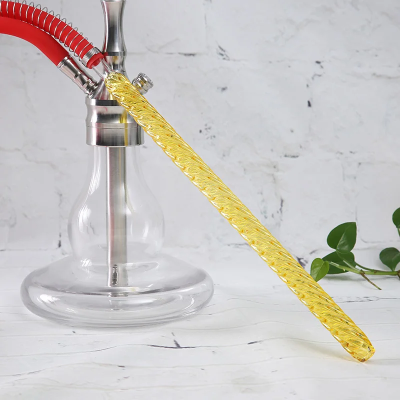 

370MM Thick Octagonal Color Glass Hookah Mouth Piece Shisha Narguile Chicha Accessory with 13MM Joint for Hookah Smoking