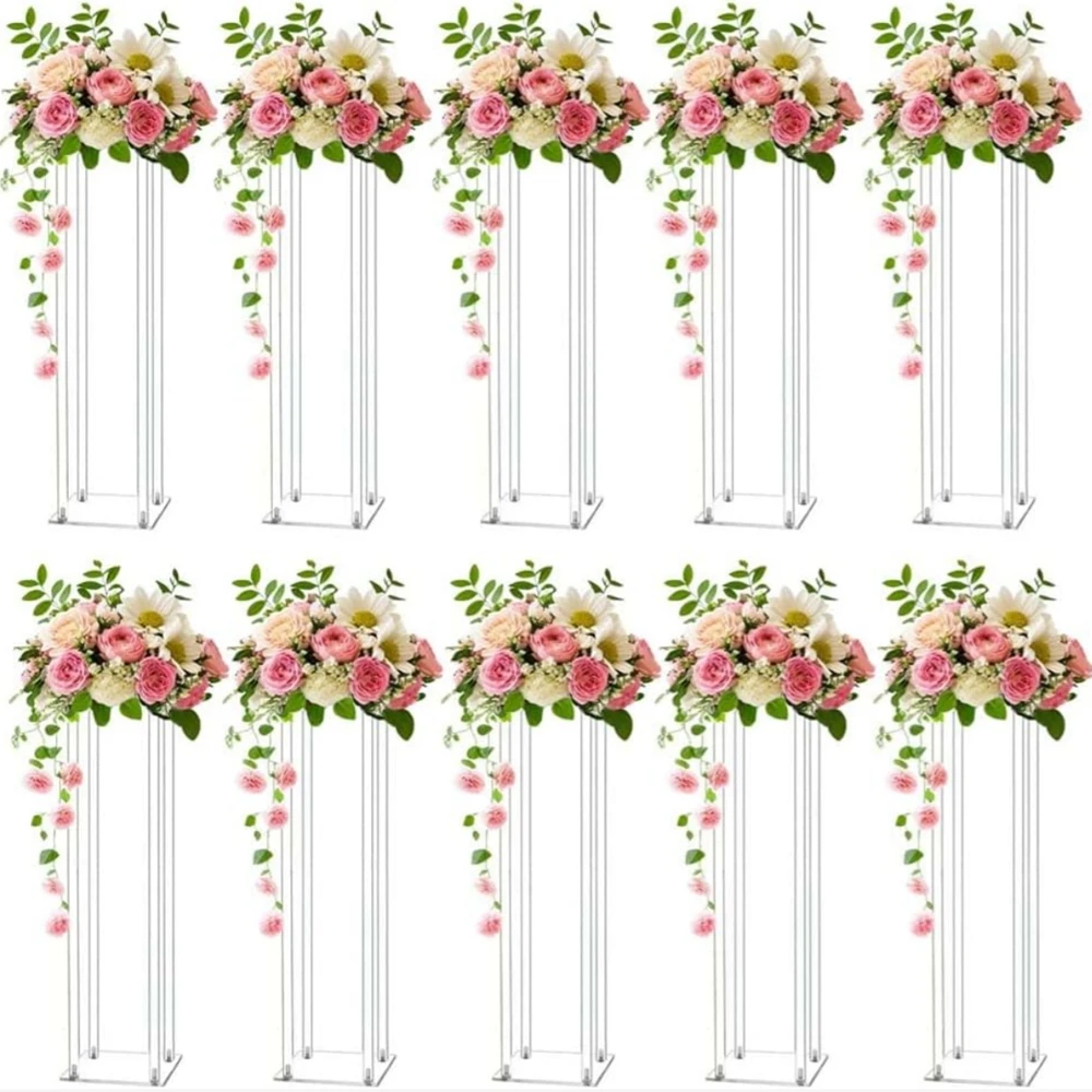 4-10pcs)40-100cm)Wedding Arch Rectangular Wedding Stand acrylic Cuboid Flower Stand Metal Background Backdrop table decor