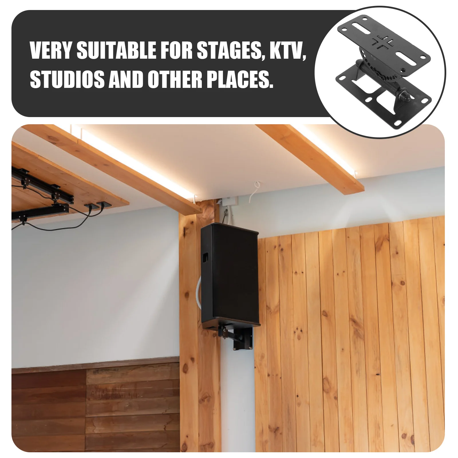 

Angoily Speaker Stand Zinc Alloy Wall Mount Bracket for Studio Bookshelf Speakers Soundbar CB Radio Black