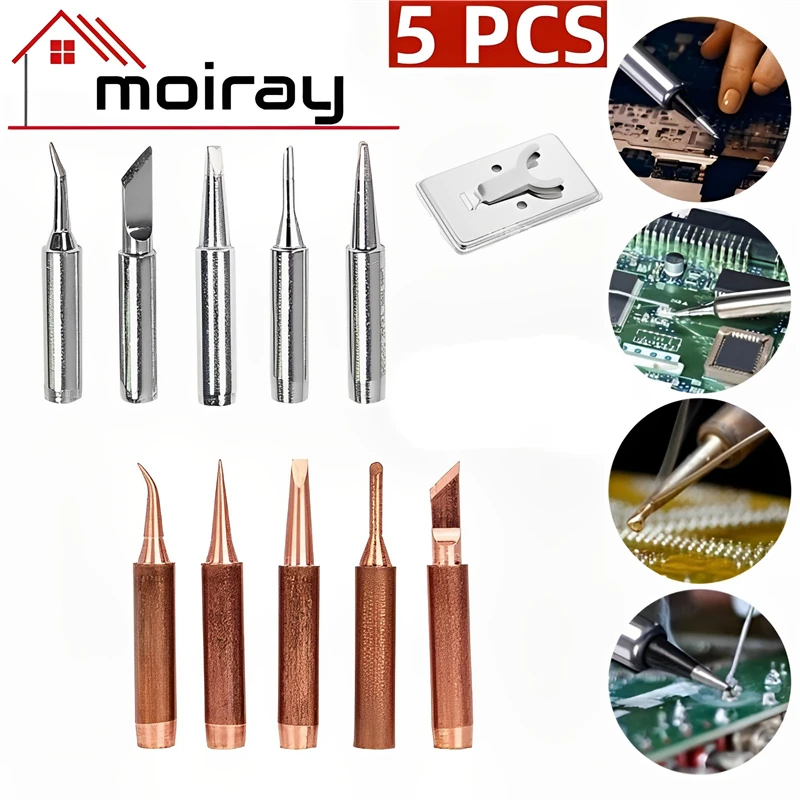 5PCS 900M-T-K Pure Copper Soldering Iron Tip Lead-free Solder Tips Welding Head BGA Soldering Tools Branding Iron Tools