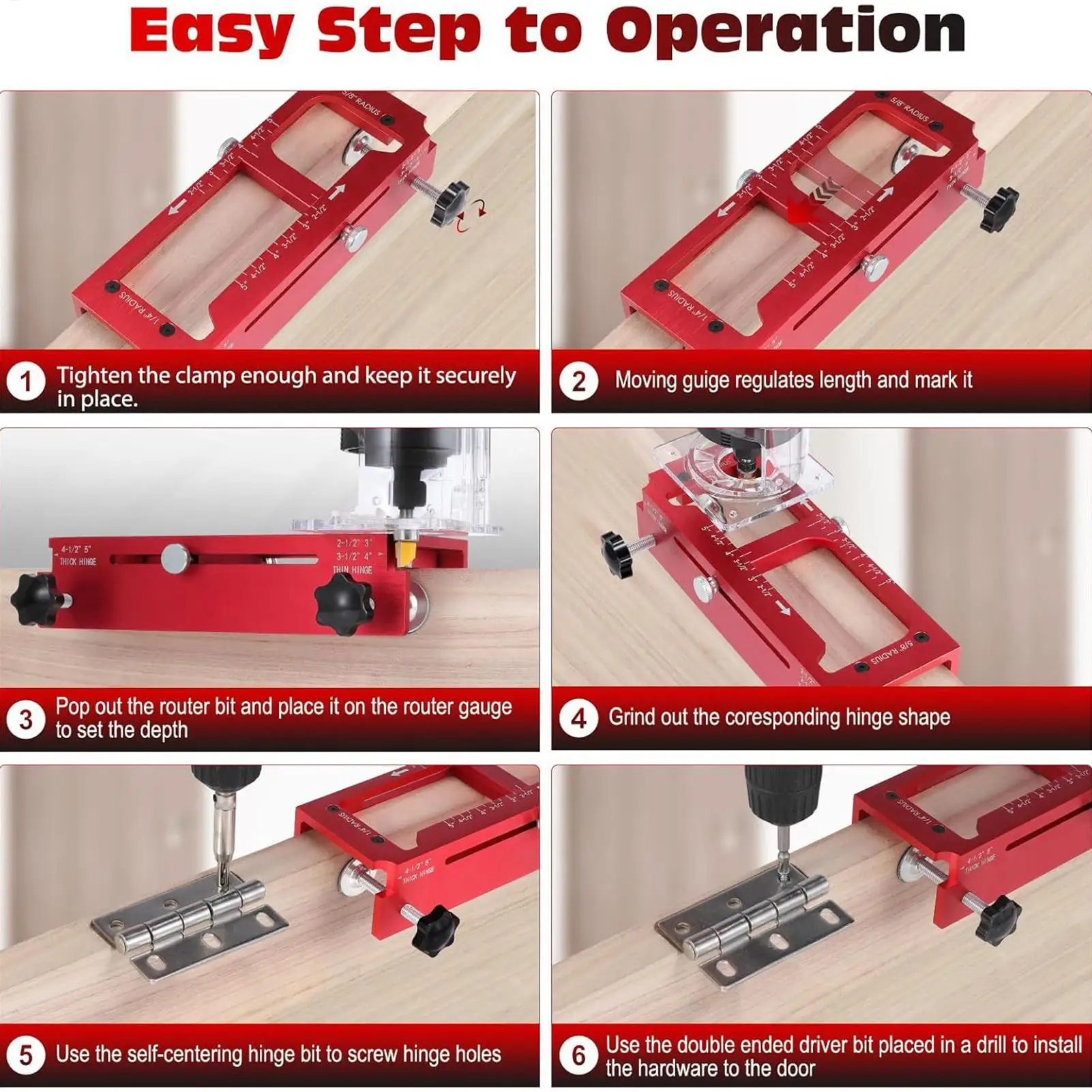 

Door Hinge Template 2-in-1 Woodworking Tool Door Hinge Installation Kit For Carpenters Woodworkers Contractors DIY Enthusiasts