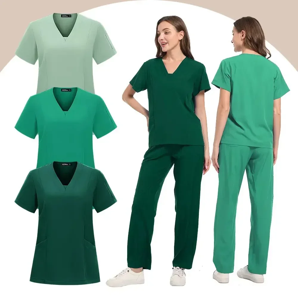 

Hot Sale Medical Uniforms Women Scrubs Sets Tops Pants Hospital Doctors Nursing Clothes Surgical Gowns Dental Clinic Workwear