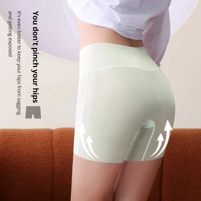 Flarixa Ice Silk Safety Shorts Ultra Thin Protective Panties Under Skirt Breathable High Waist Boxers Women Anti Friction Pants