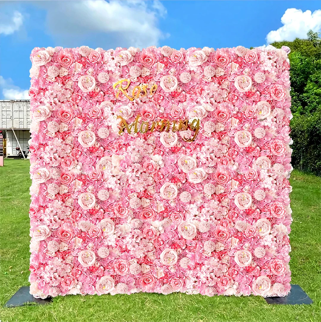 

Silk Rose Flowers 3D Backdrop Wall Wedding Decoration Artificial Flower Wall Panel for Home Decor Party Backdrops Baby Shower