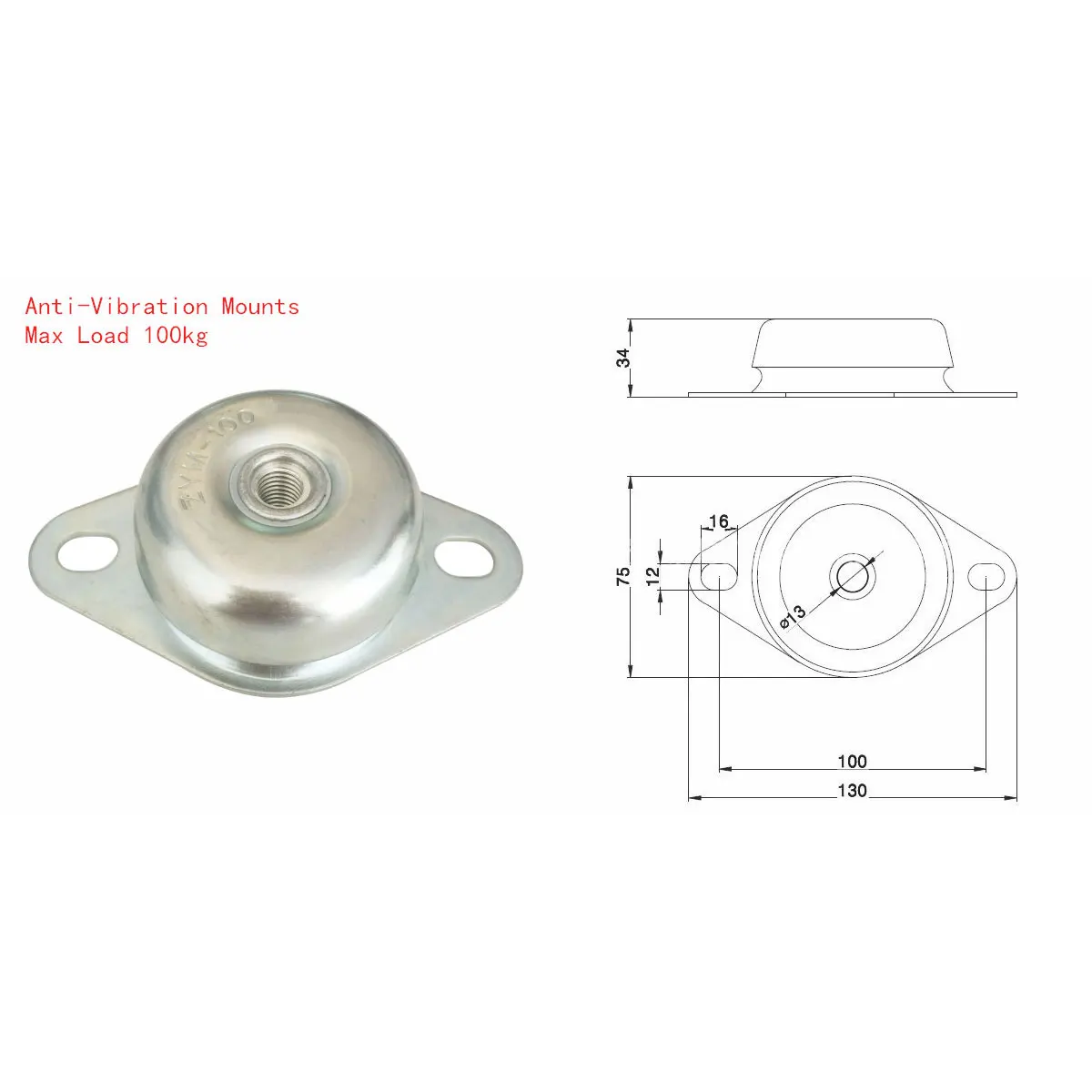 60KG/ 100KG Generator Rubber Shock Absorber  Mounts Diesel Engine Air Compressor Compressor Water Pump Rubber Damping Pad
