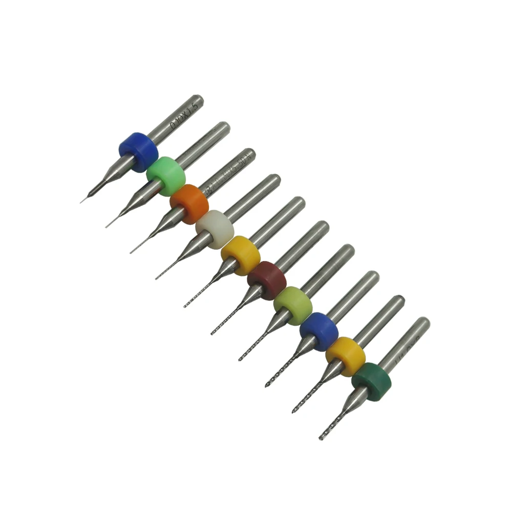 Leiterplatte bohrer 10 stücke 0,1-3,0mm Leiterplatte bohrer Hartmetall-Mikro bohrer CNC-Leiterplatten-Drehbohrer-CNC-Bohrer-Set – Detail 3