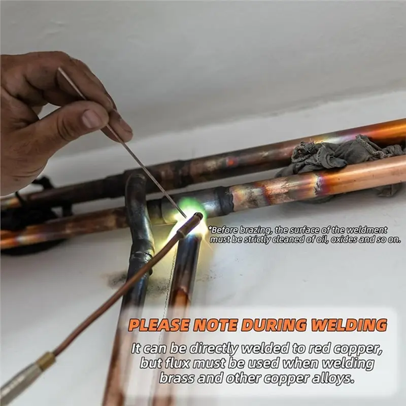 2025 Trend 45Pcs Silver Brazing Rods, Round Silver Welding Rods For HVAC, Refrigerators,Tightly Soldered Copper Tubes, Etc.