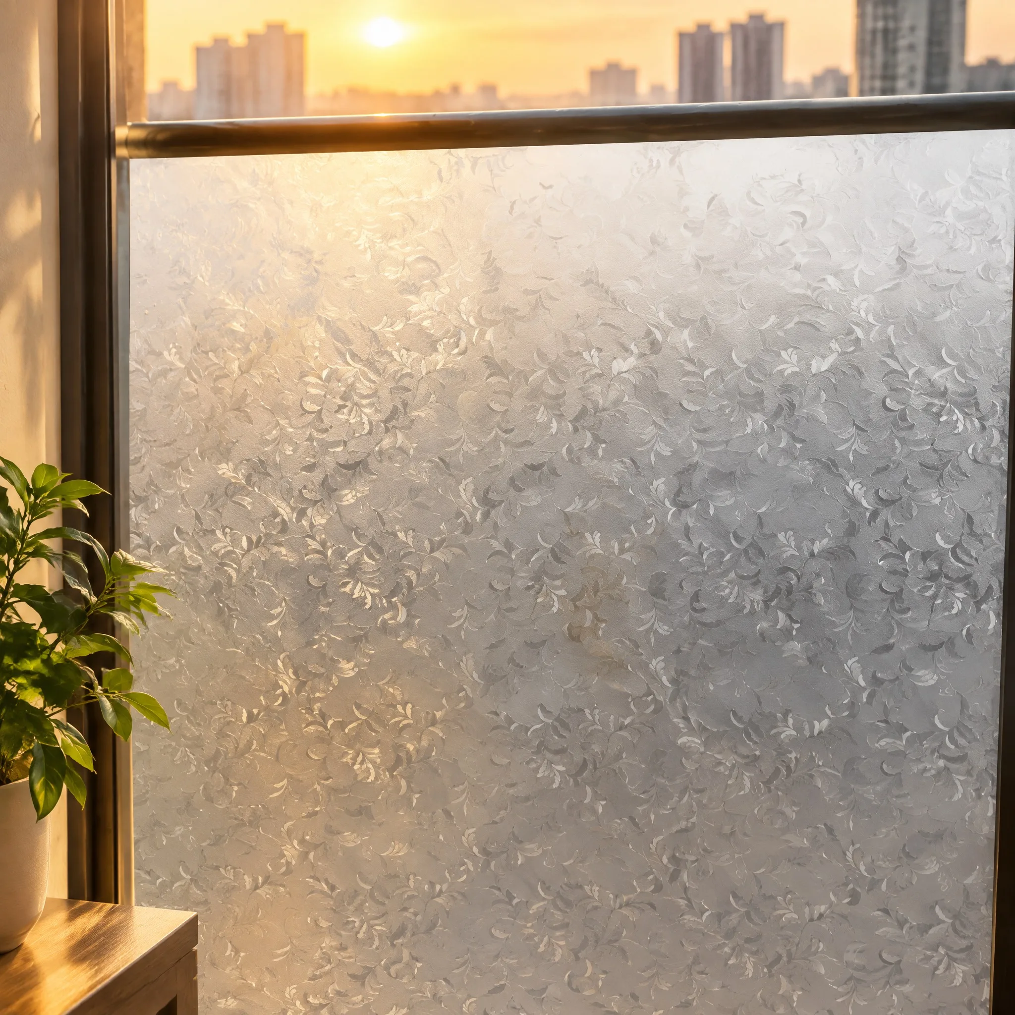 Privacy Frosted Window Film Decorative Translucent Window Cover Static Cling Window Sticker for Living Room for Office
