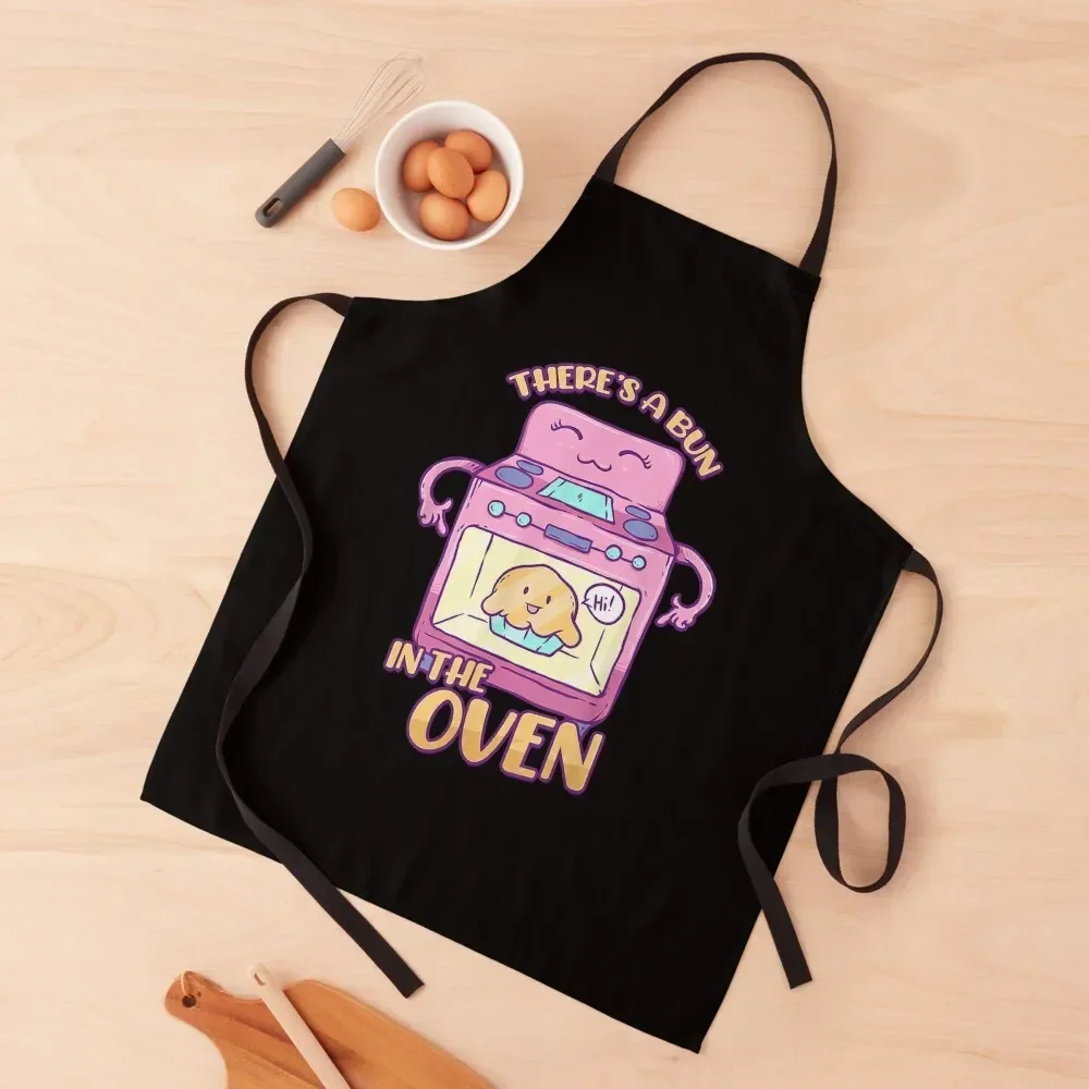 Theres A Bun In The Oven Apron cookings for women Kitchen Apron