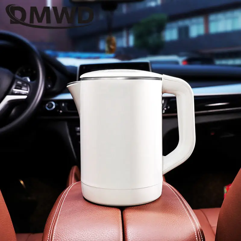 12V/24V Vehicle 1.2L Electric Kettle For Car Truck Stainless steel Seamless Liner Thermal Insulation Dechlorination Water Boiler