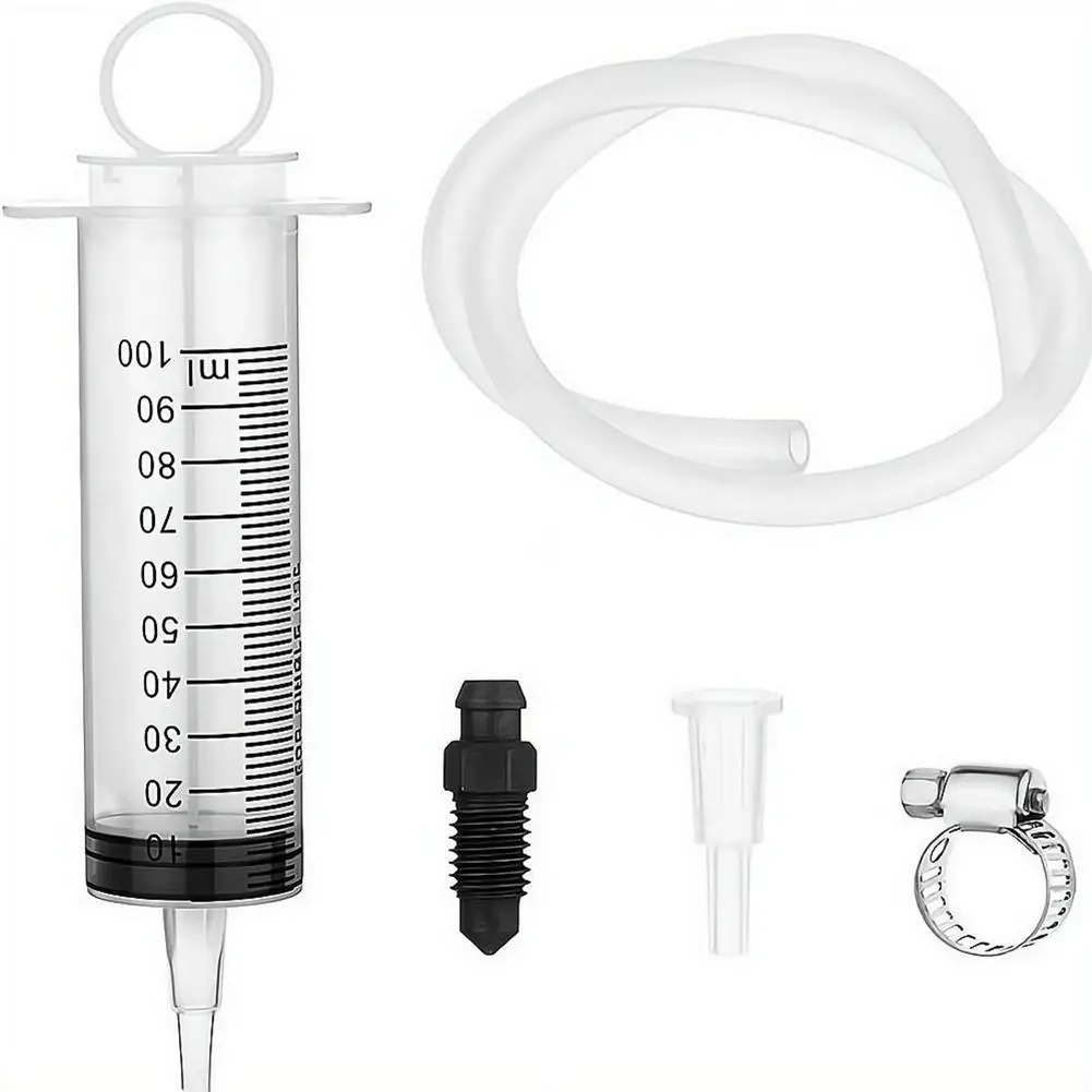 100 ml Motorrad-Hydraulikbremsen-Entlüftungsset, Spritze mit 50 cm Schlauch, universelles Entlüftungswerkzeug für Motorräder und Roller – Detail 1